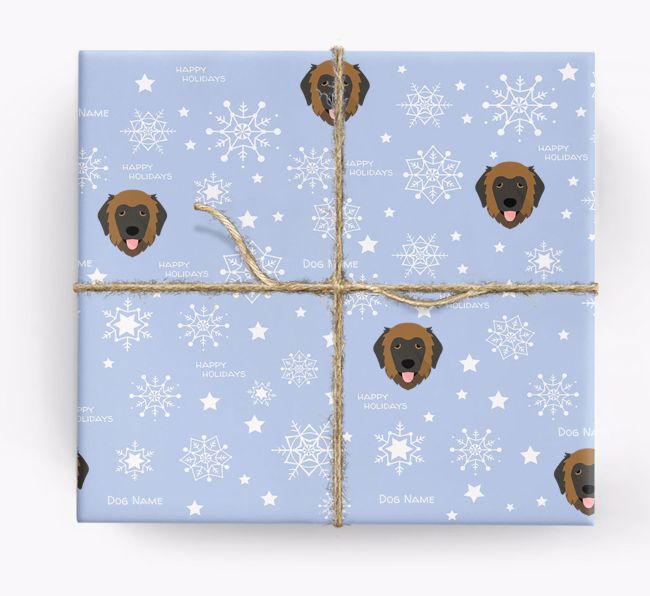 Personalized 'Happy Holidays' Christmas Wrapping Paper with your {breedFullName} icon